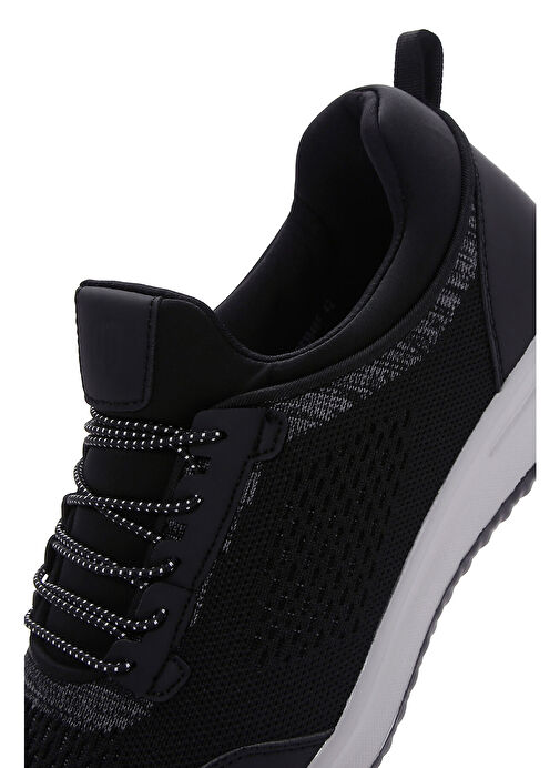 Derimod Zero Erkek Siyah Bağcıklı Kalın Tabanlı Kumaş Sneaker 25SFD69046F - Görsel 9