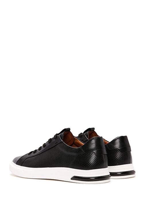 Erkek Siyah Bağcıklı Deri Sneaker 25SFD690518 - Görsel 6