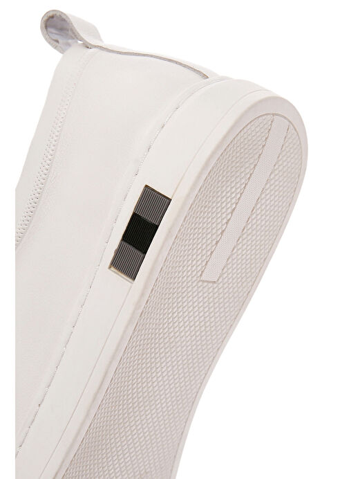 Erkek Beyaz Bağcıklı Deri Sneaker 25SFD690818 - Görsel 9
