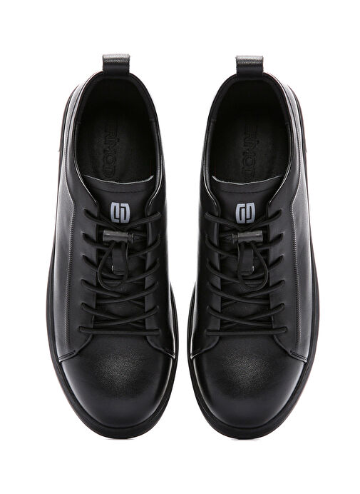 Erkek Siyah Bağcıklı Deri Sneaker 25SFD690818 - Görsel 8