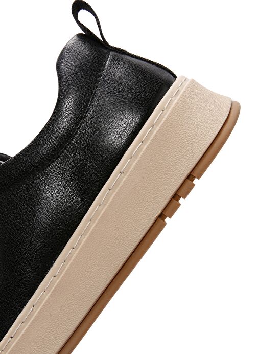 Erkek Siyah Bağcıklı Deri Sneaker 25SFD691018 - Görsel 9