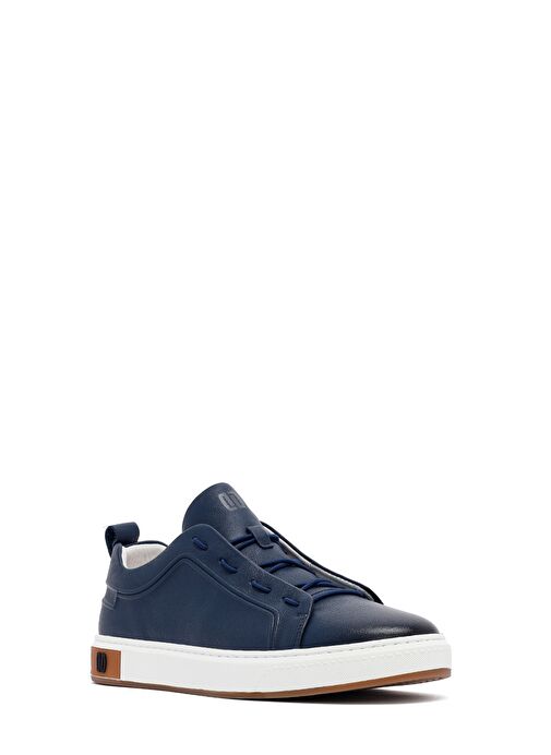 Erkek Lacivert Bağcıklı Deri Sneaker 25SFD691218 - Görsel 7