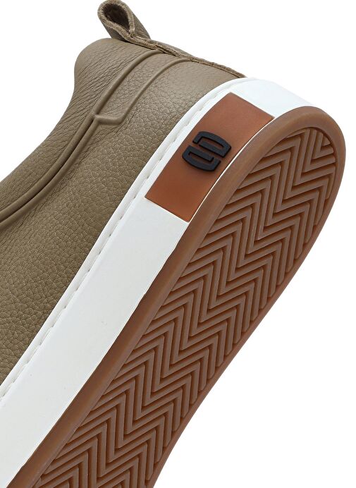 Erkek Bej Bağcıklı Deri Sneaker 25SFD691210 - Görsel 9