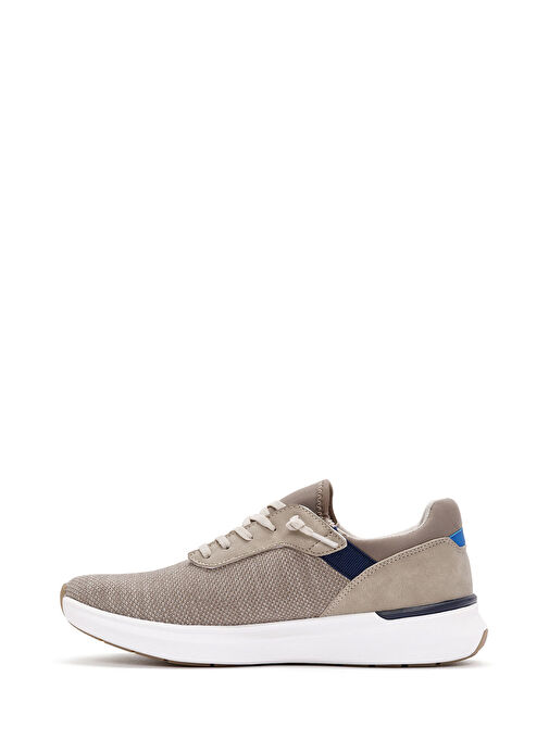 Derimod Zero Erkek Bej Bağcıklı Kalın Tabanlı Kumaş Sneaker 25SFD69136F - Görsel 3
