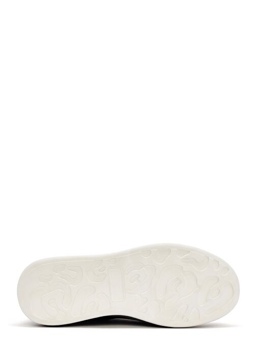 Erkek Siyah Kalın Tabanlı Bağcıklı Deri Sneaker 25SFD691418 - Görsel 5