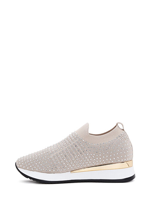 Derimod Zero Kadın Bej Kalın Tabanlı Taşlı Sneaker 25SFD43006F - Görsel 3