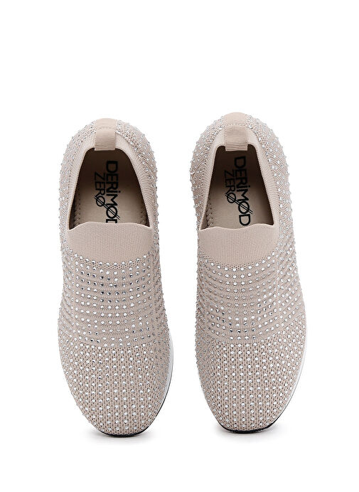Derimod Zero Kadın Bej Kalın Tabanlı Taşlı Sneaker 25SFD43006F - Görsel 6