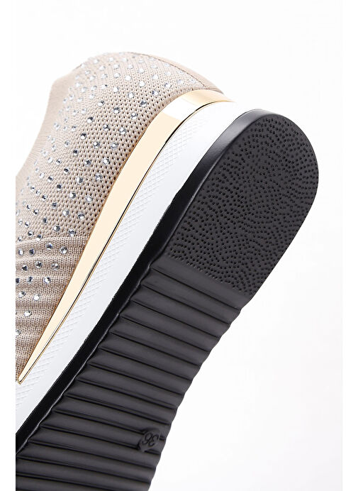 Derimod Zero Kadın Bej Kalın Tabanlı Taşlı Sneaker 25SFD43006F - Görsel 8