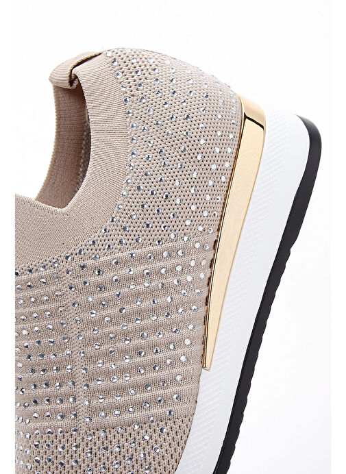 Derimod Zero Kadın Bej Kalın Tabanlı Taşlı Sneaker 25SFD43006F - Görsel 9