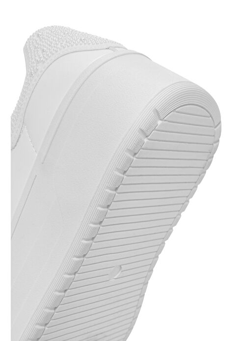 Kadın Beyaz Bağcıklı Kalın Tabanlı Sneaker 25SFD430418 - Görsel 9