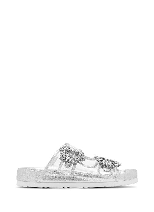 Kadın Şeffaf Çift Tokalı Taşlı Terlik 25SFE4501PV - Görsel 2