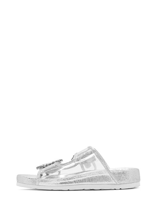 Kadın Şeffaf Çift Tokalı Taşlı Terlik 25SFE4501PV - Görsel 3