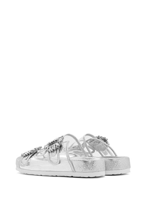 Kadın Şeffaf Çift Tokalı Taşlı Terlik 25SFE4501PV - Görsel 6