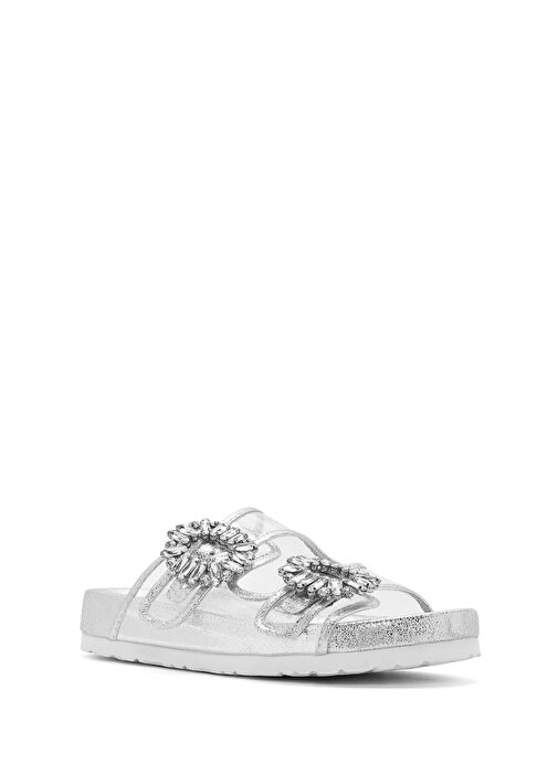 Kadın Şeffaf Çift Tokalı Taşlı Terlik 25SFE4501PV - Görsel 7