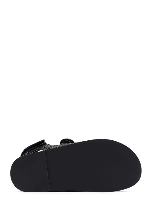 Kadın Siyah Hasır Sandalet 25SFD4404M7 - Görsel 5