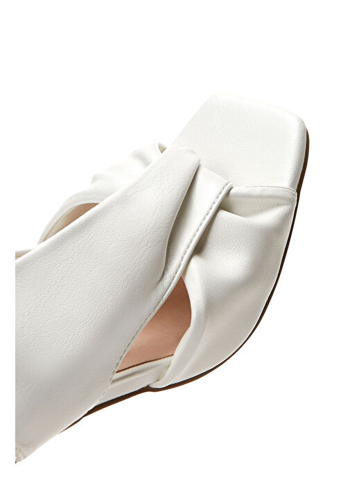 Kadın Beyaz Şeffaf Kalın Topuklu Sandalet 25SFD440818 - Görsel 8