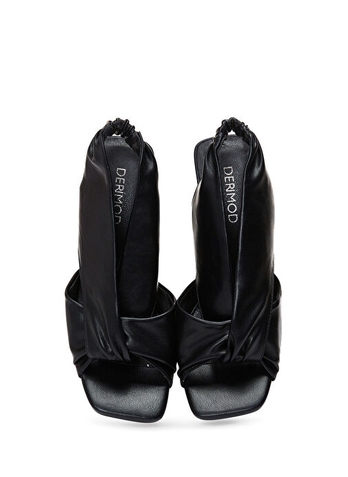 Kadın Siyah Şeffaf Kalın Topuklu Sandalet 25SFD440818 - Görsel 7