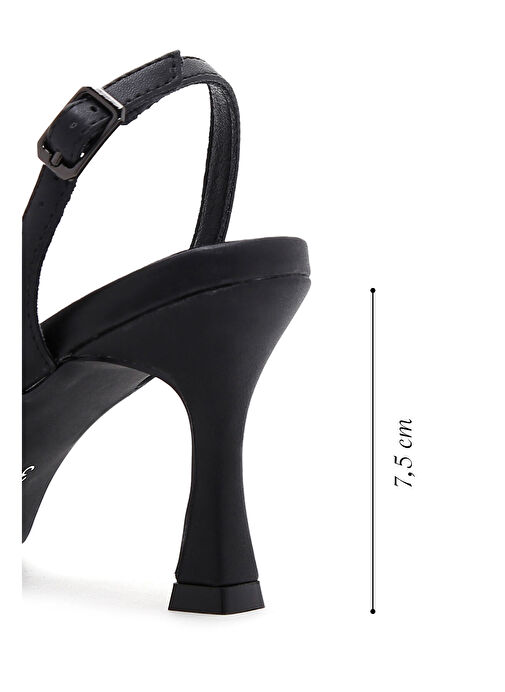 Kadın Siyah Taşlı İnce Topuklu Sandalet 25SFD4409TS - Görsel 3