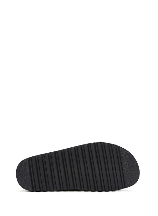 Kadın Siyah Hasır Taşlı Terlik 25SFD4403M7 - Görsel 5