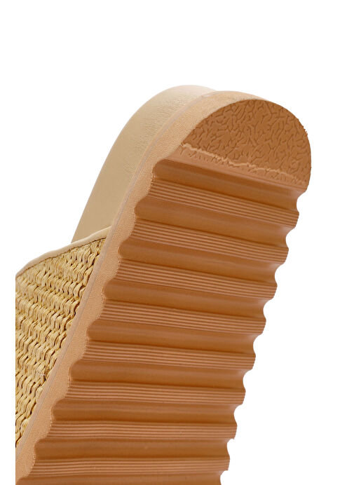 Kadın Bej Hasır Taşlı Terlik 25SFD4403M7 - Görsel 9