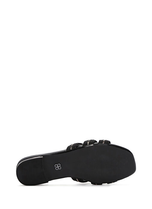 Kadın Siyah Taşlı Terlik 25SFD440114 - Görsel 5