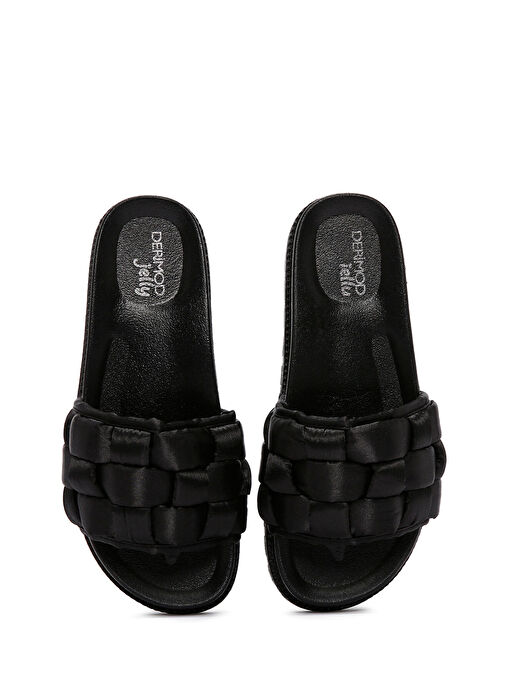 Kadın Siyah Örgü Detaylı Terlik 25SFE4902PV - Görsel 8