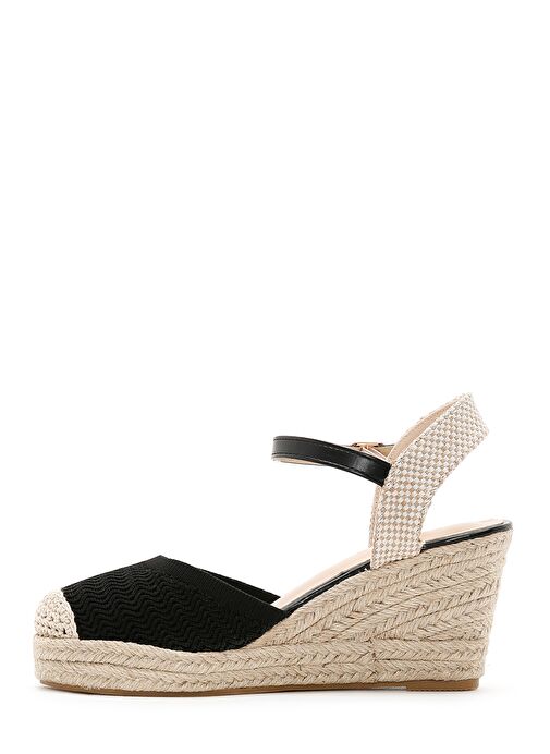 Derimod Derimod Kadın Siyah Bilekten Bantlı Dolgu Topuklu Espadril 25SFE49126F Casual Ayakkabı | Boyner Siyah - 5. görsel