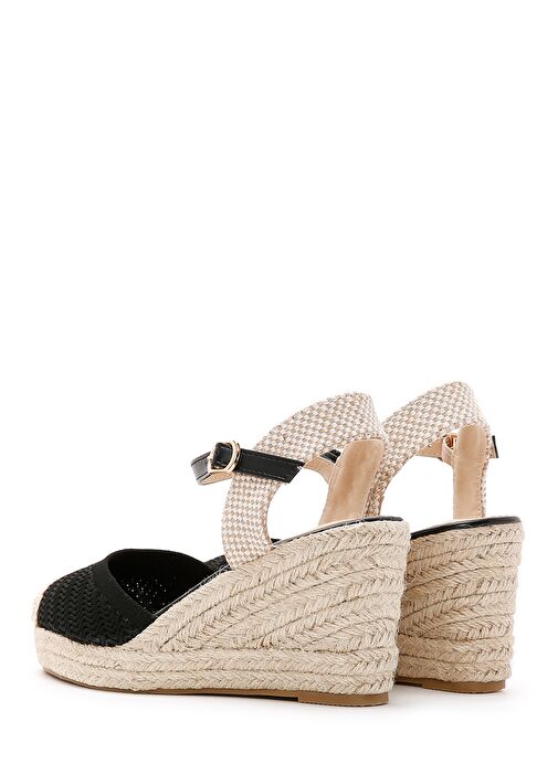 Derimod Derimod Kadın Siyah Bilekten Bantlı Dolgu Topuklu Espadril 25SFE49126F Casual Ayakkabı | Boyner Siyah - 7. görsel