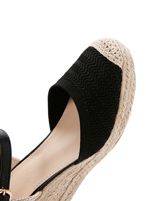 Derimod Derimod Kadın Siyah Bilekten Bantlı Dolgu Topuklu Espadril 25SFE49126F Casual Ayakkabı | Boyner Siyah - 9. görsel