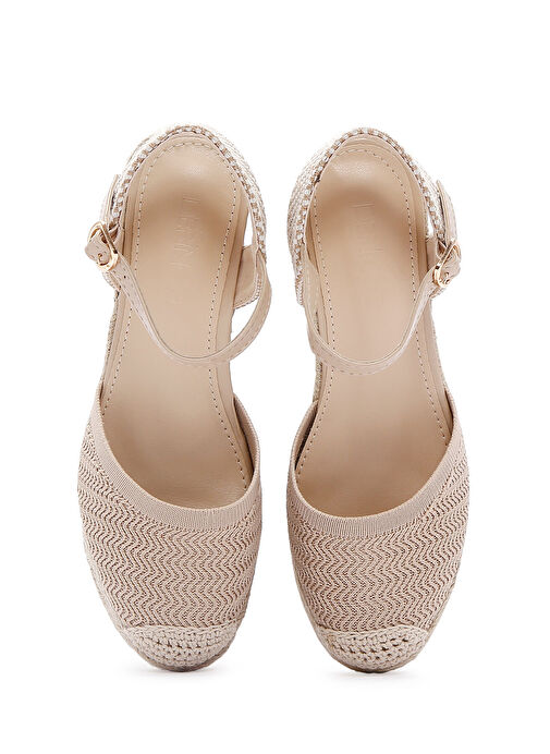 Kadın Bej Bilekten Bantlı Dolgu Topuklu Espadril 25SFE49126F - Görsel 7