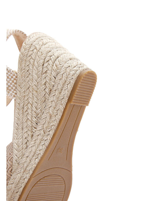 Kadın Bej Bilekten Bantlı Dolgu Topuklu Espadril 25SFE49126F - Görsel 9