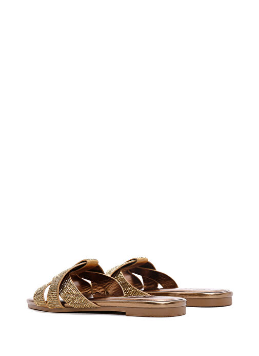 Kadın Bronz Taşlı Terlik 25SFE490814 - Görsel 6