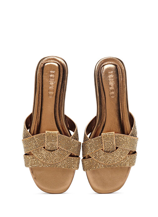 Kadın Bronz Taşlı Terlik 25SFE490814 - Görsel 8