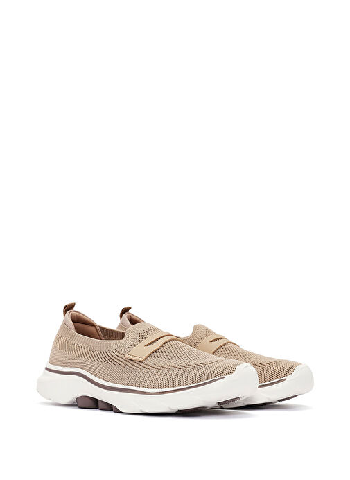 Derimod Zero Kadın Bej Kumaş Kalın Tabanlı Sneaker 25SFE49516F - Görsel 4