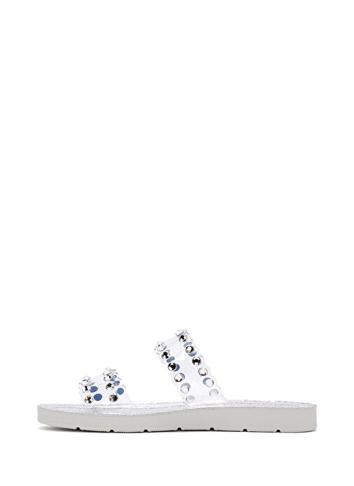 Kadın Gümüş Şeffaf Taşlı Terlik 25SFE4600PV - Görsel 3