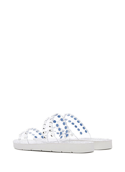 Kadın Gümüş Şeffaf Taşlı Terlik 25SFE4600PV - Görsel 6