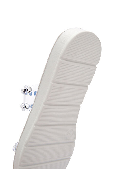 Kadın Gümüş Şeffaf Taşlı Terlik 25SFE4600PV - Görsel 9