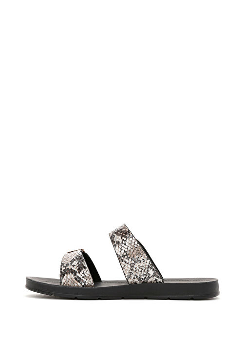 Kadın Siyah Çift Tokalı Desenli Terlik 25SFE460240 - Görsel 3