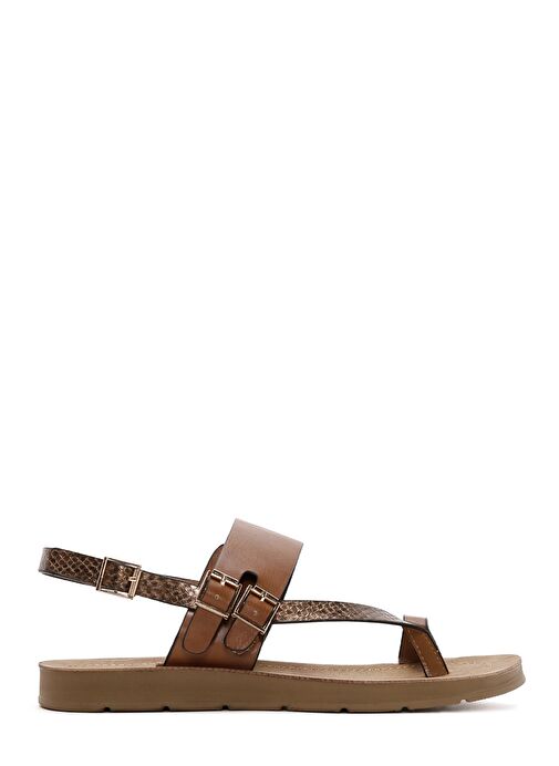 Kadın Taba Arkadan Bantlı Parmak Arası Sandalet 25SFE461014 - Görsel 2