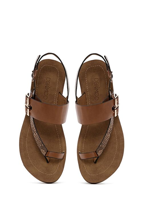 Kadın Taba Arkadan Bantlı Parmak Arası Sandalet 25SFE461014 - Görsel 7