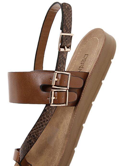 Kadın Taba Arkadan Bantlı Parmak Arası Sandalet 25SFE461014 - Görsel 9