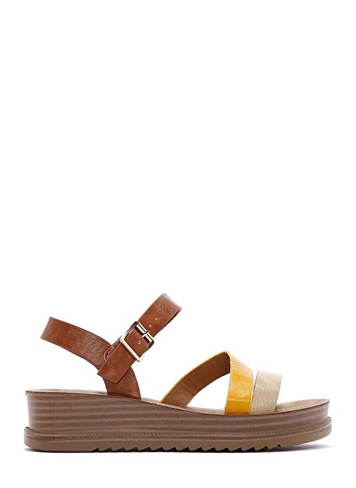 Kadın Taba Bilekten Bantlı Kalın Tabanlı Sandalet 25SFE461618 - Görsel 2