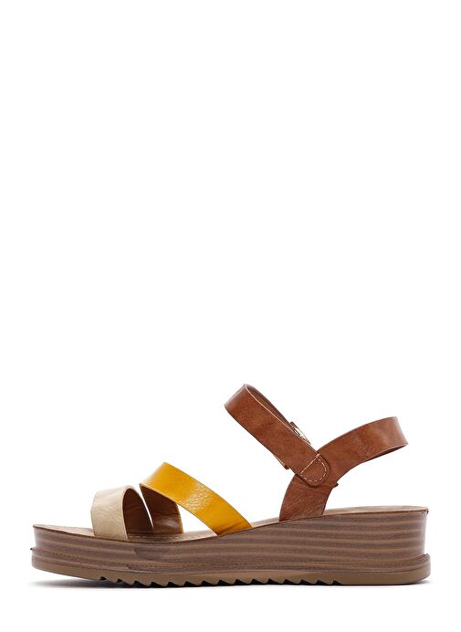 Kadın Taba Bilekten Bantlı Kalın Tabanlı Sandalet 25SFE461618 - Görsel 3