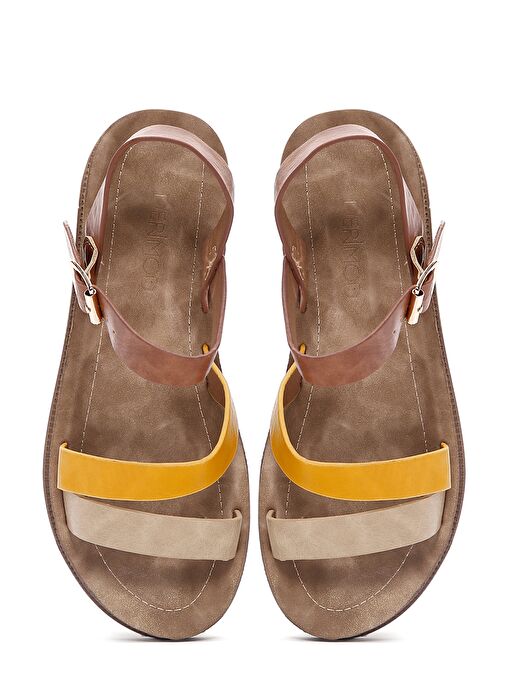 Kadın Taba Bilekten Bantlı Kalın Tabanlı Sandalet 25SFE461618 - Görsel 7