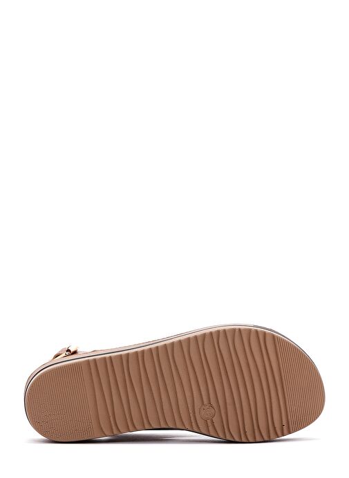 Kadın Bronz Kalın Tabanlı Metalik Sandalet 25SFE461432 - Görsel 5