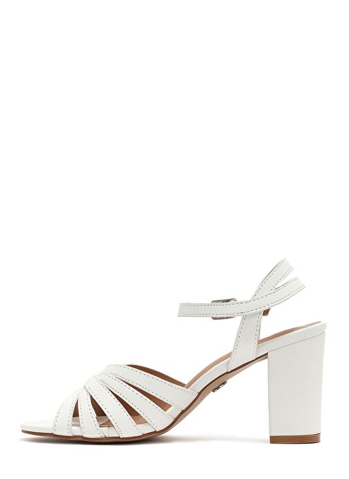 Derimod Derimod Kadın Beyaz Bilekten Bantlı Kalın Topuklu Sandalet 25SFE462218 Sandalet & Terlik | Boyner Beyaz - 5. görsel