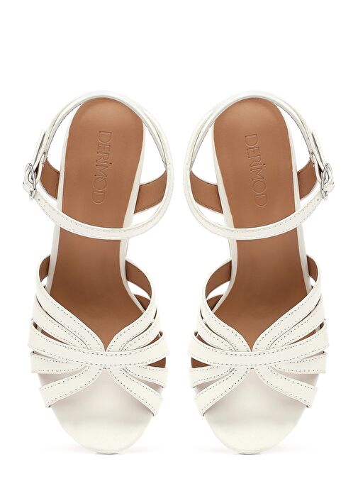 Derimod Derimod Kadın Beyaz Bilekten Bantlı Kalın Topuklu Sandalet 25SFE462218 Sandalet & Terlik | Boyner Beyaz - 9. görsel