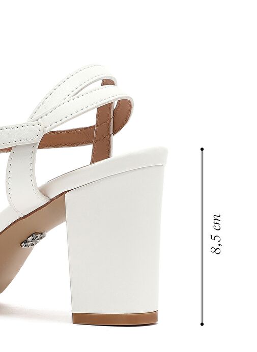 Derimod Derimod Kadın Beyaz Bilekten Bantlı Kalın Topuklu Sandalet 25SFE462218 Sandalet & Terlik | Boyner Beyaz - 3. görsel