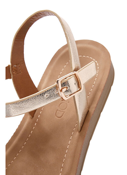 Kadın Altın Bilekten Bantlı Taşlı Sandalet 25SFE461314 - Görsel 9