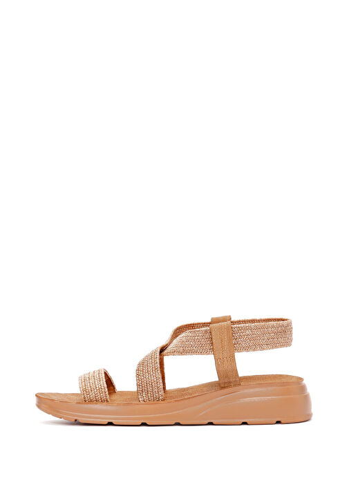 Kadın Bej Hasır Comfort Sandalet 25SFE4615M7 - Görsel 3